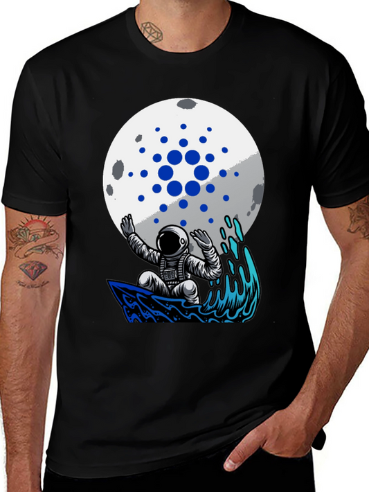 Astronaut Surfer on Moon Crypto T-Shirt