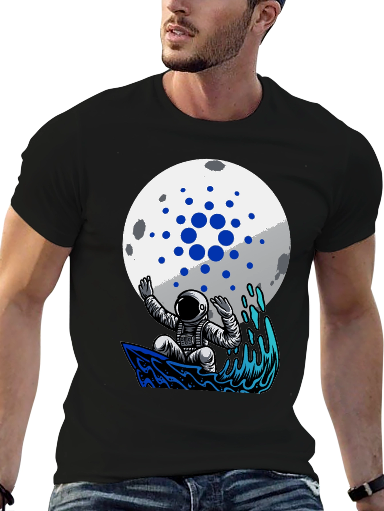 Astronaut Surfer on Moon Crypto T-Shirt