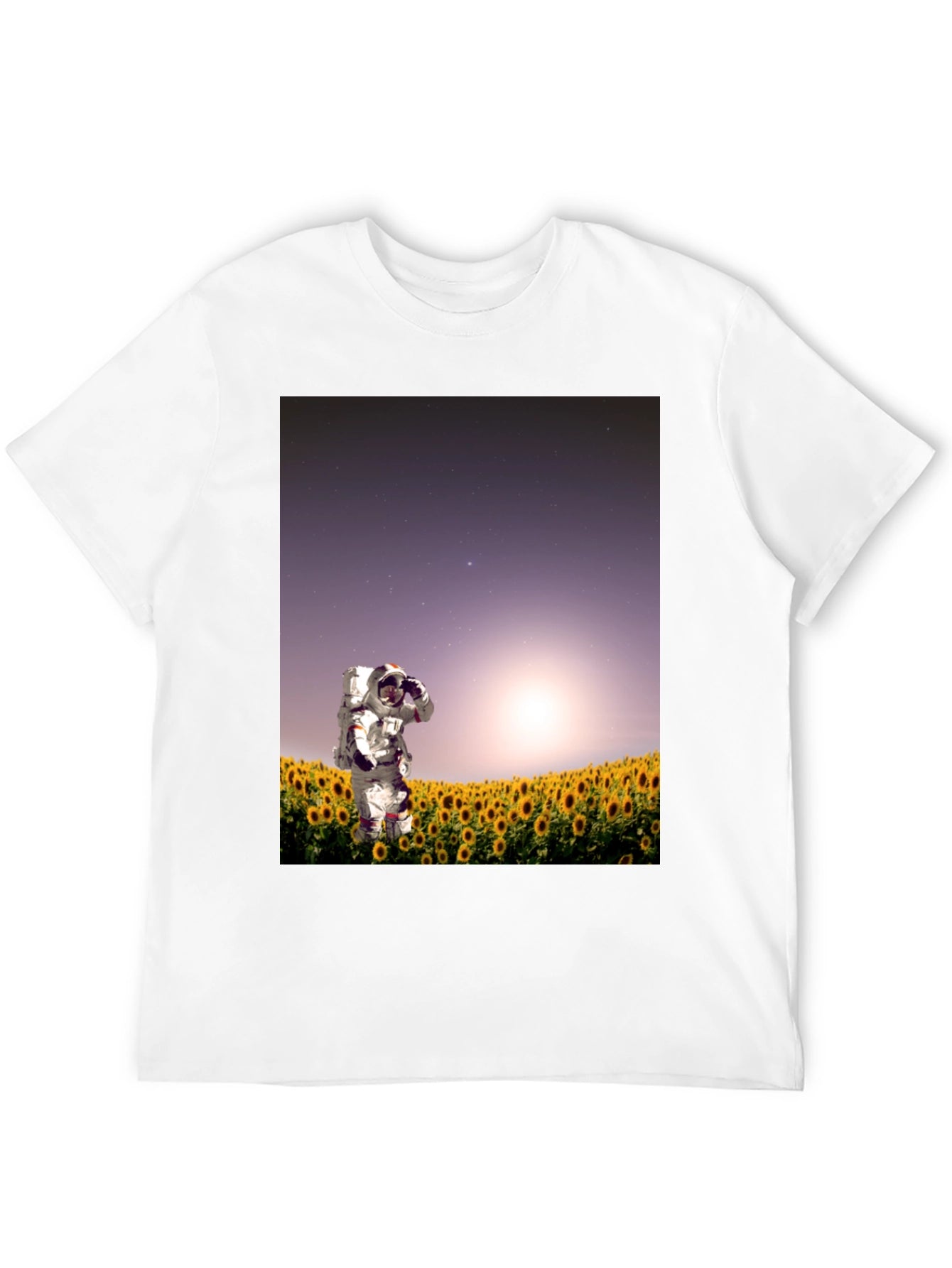Astronaut Sunflower Field Graphic Tee