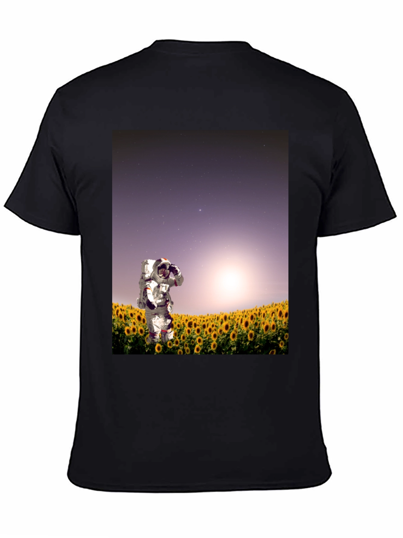 Astronaut Sunflower Field Graphic Tee