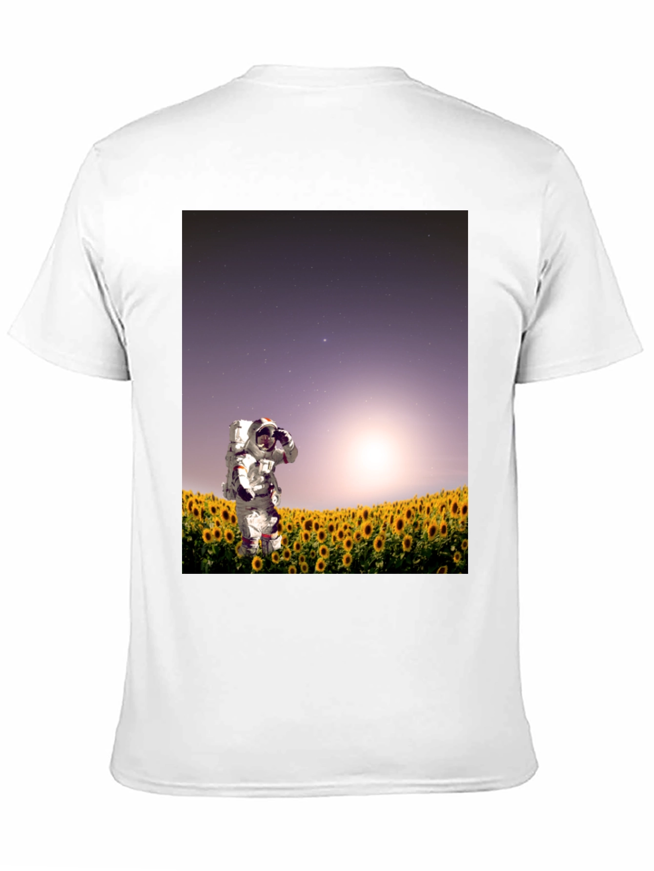 Astronaut Sunflower Field Graphic Tee