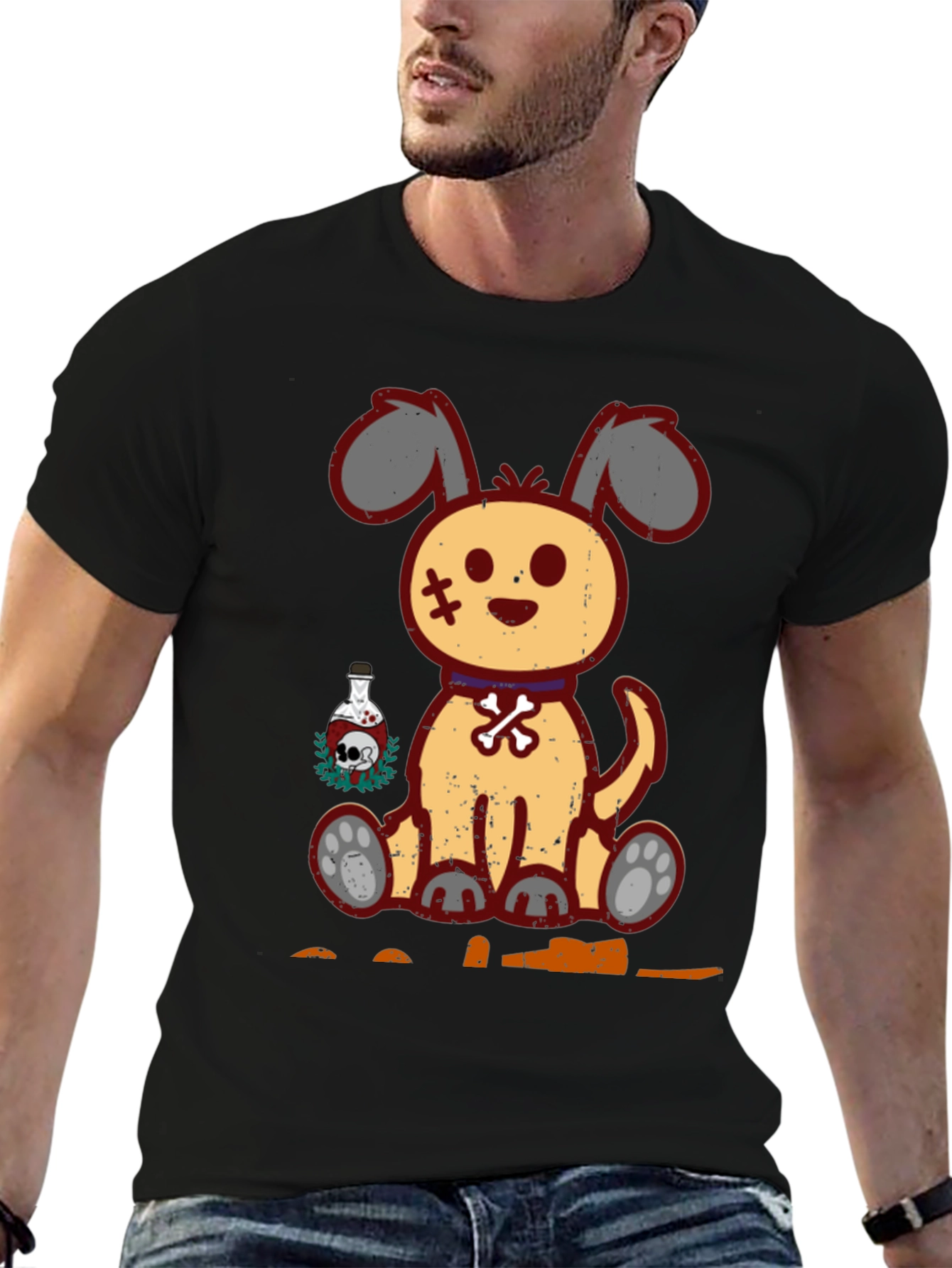 Spooky Cute Dog Graphic Tee - Halloween