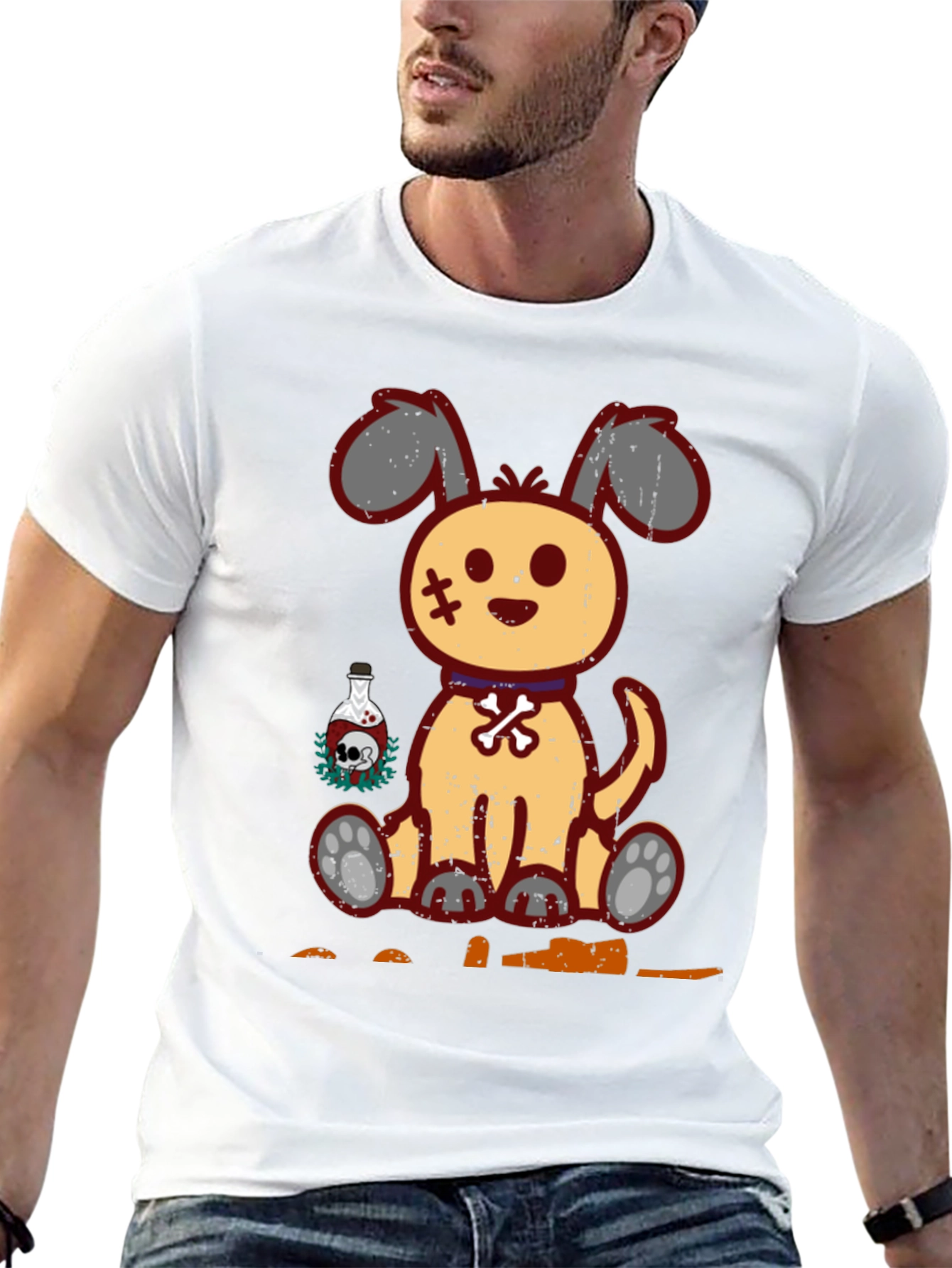 Spooky Cute Dog Graphic Tee - Halloween