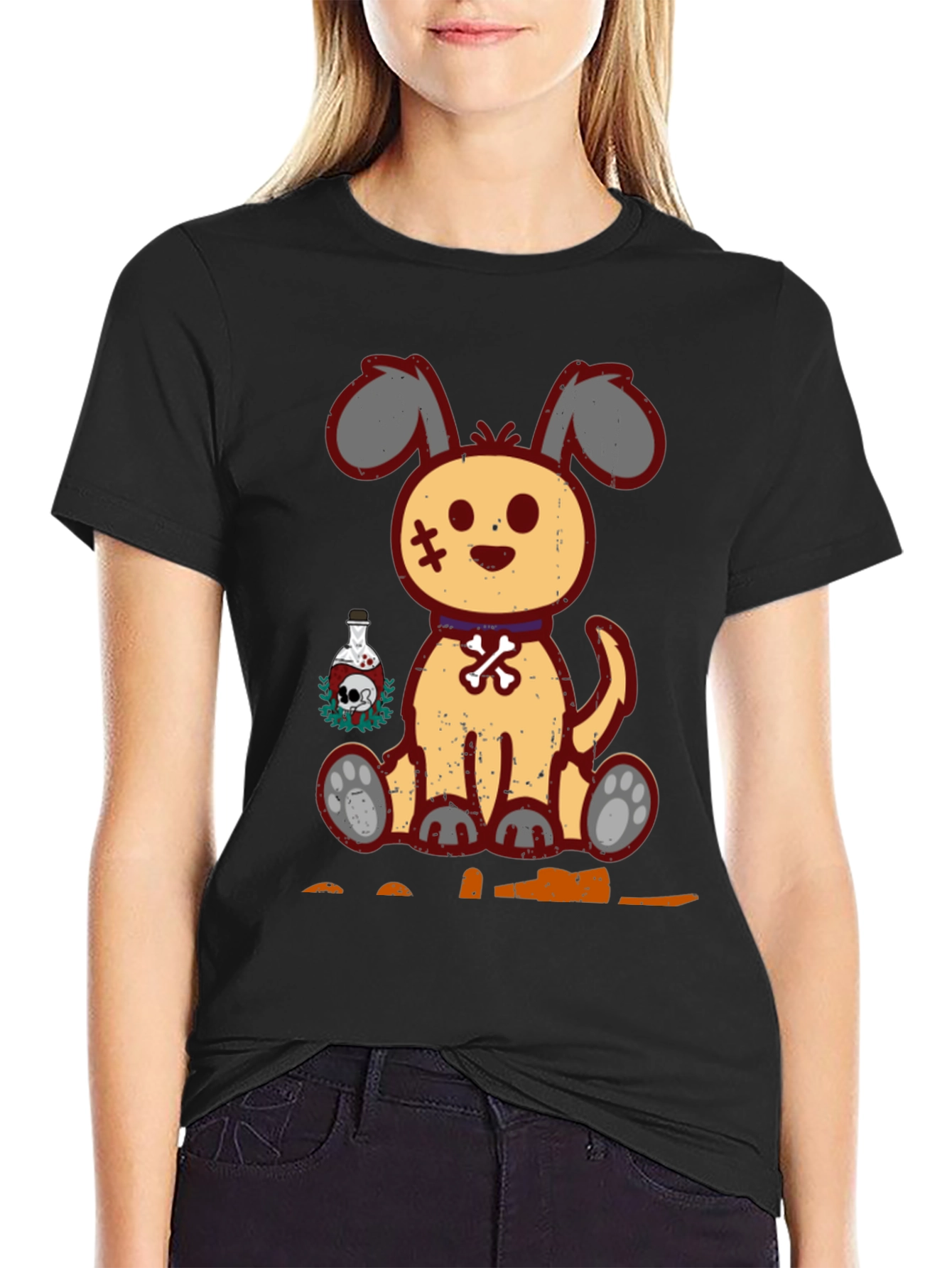 Spooky Cute Dog Graphic Tee - Halloween