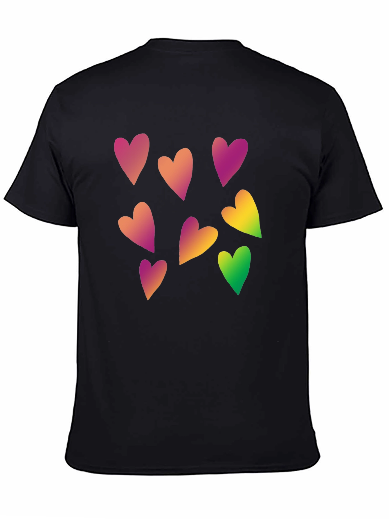 Heart Pattern Black Tee - Stylish Casual Wear