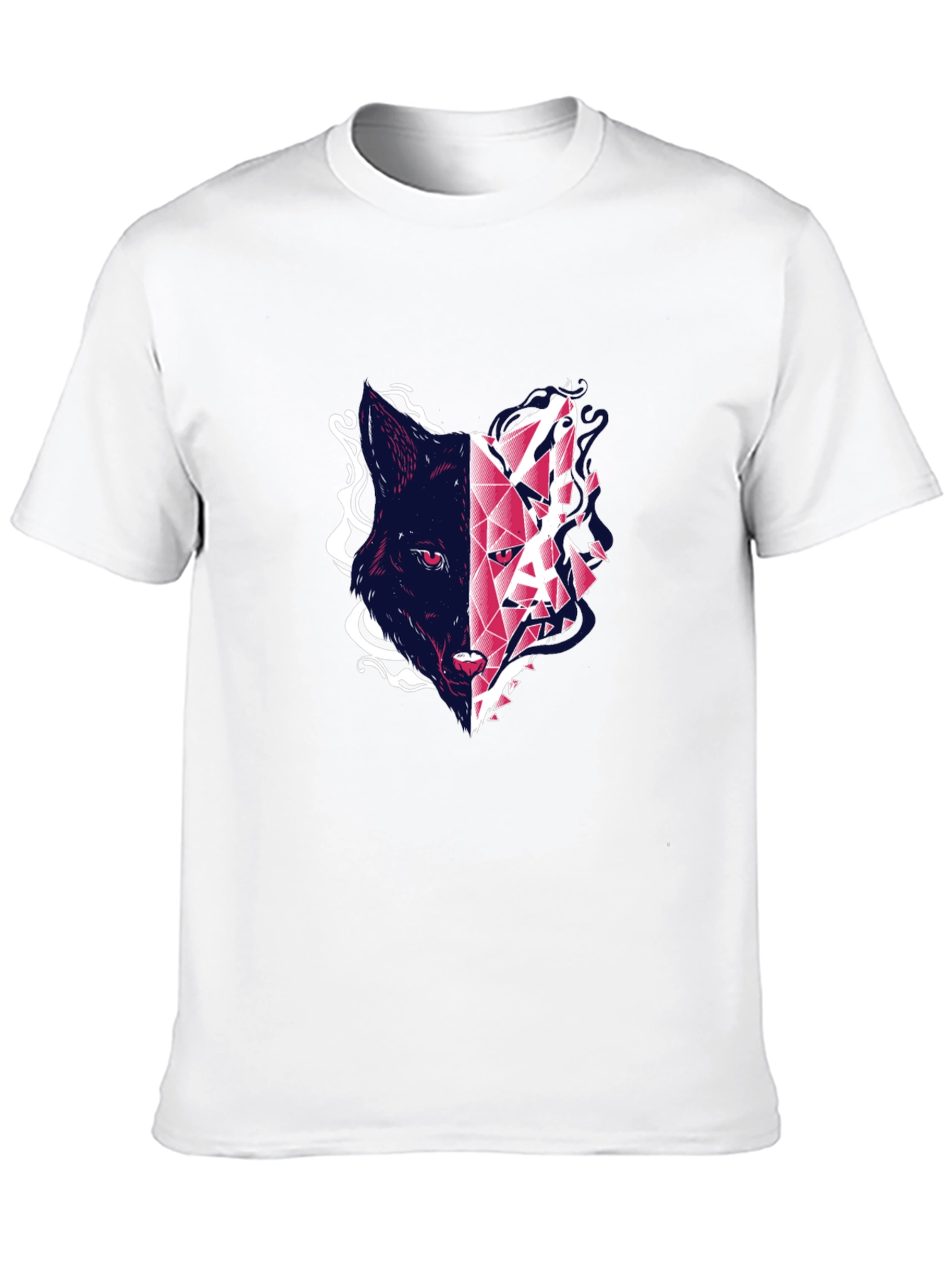 Abstract Wolf Graphic Tee - Modern Black T-Shirt