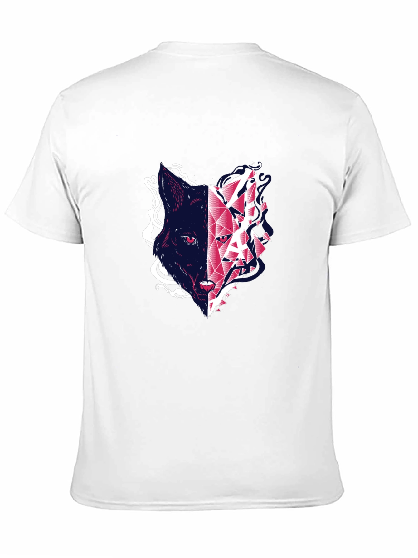 Abstract Wolf Graphic Tee - Modern Black T-Shirt