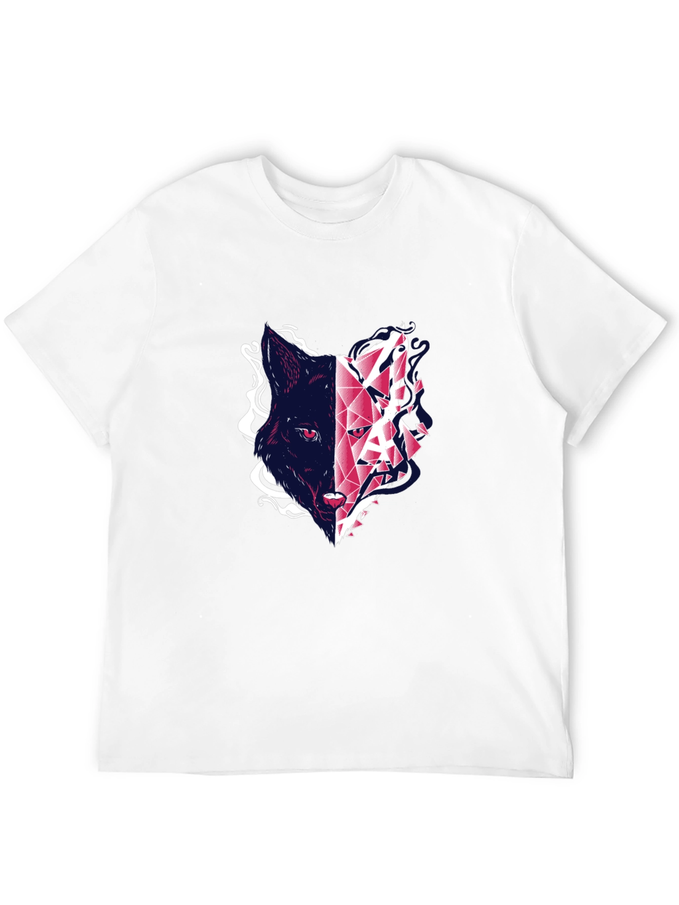 Abstract Wolf Graphic Tee - Modern Black T-Shirt