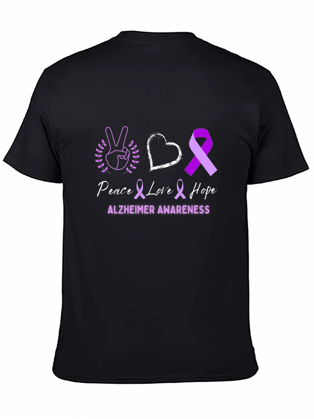 Alzheimers Awareness T-Shirt Peace Love Hope