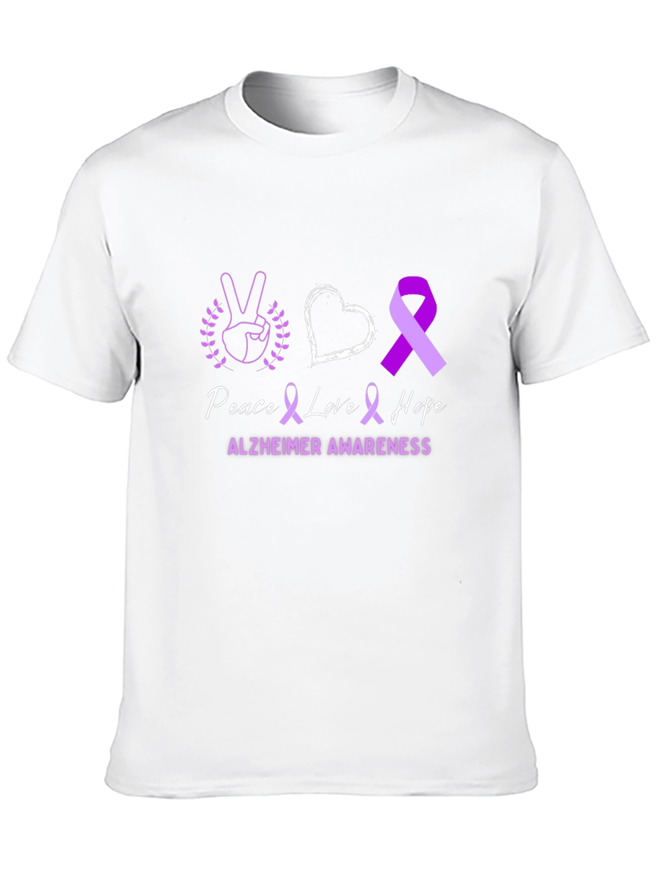 Alzheimers Awareness T-Shirt Peace Love Hope