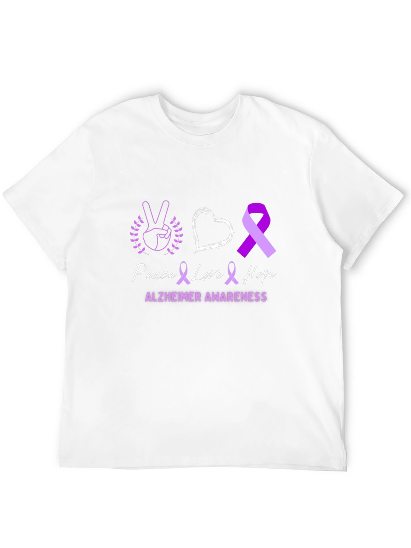 Alzheimers Awareness T-Shirt Peace Love Hope