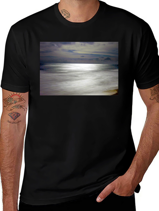 Ocean Scene Graphic Black T-Shirt