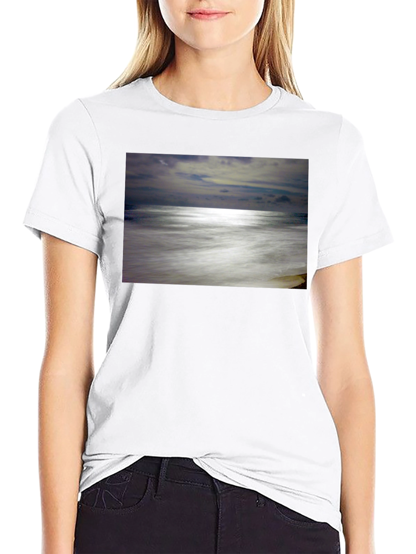 Ocean Scene Graphic Black T-Shirt