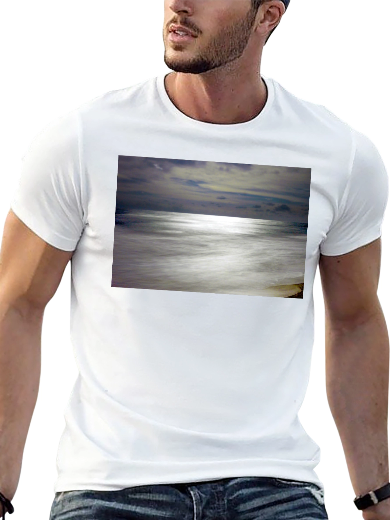 Ocean Scene Graphic Black T-Shirt