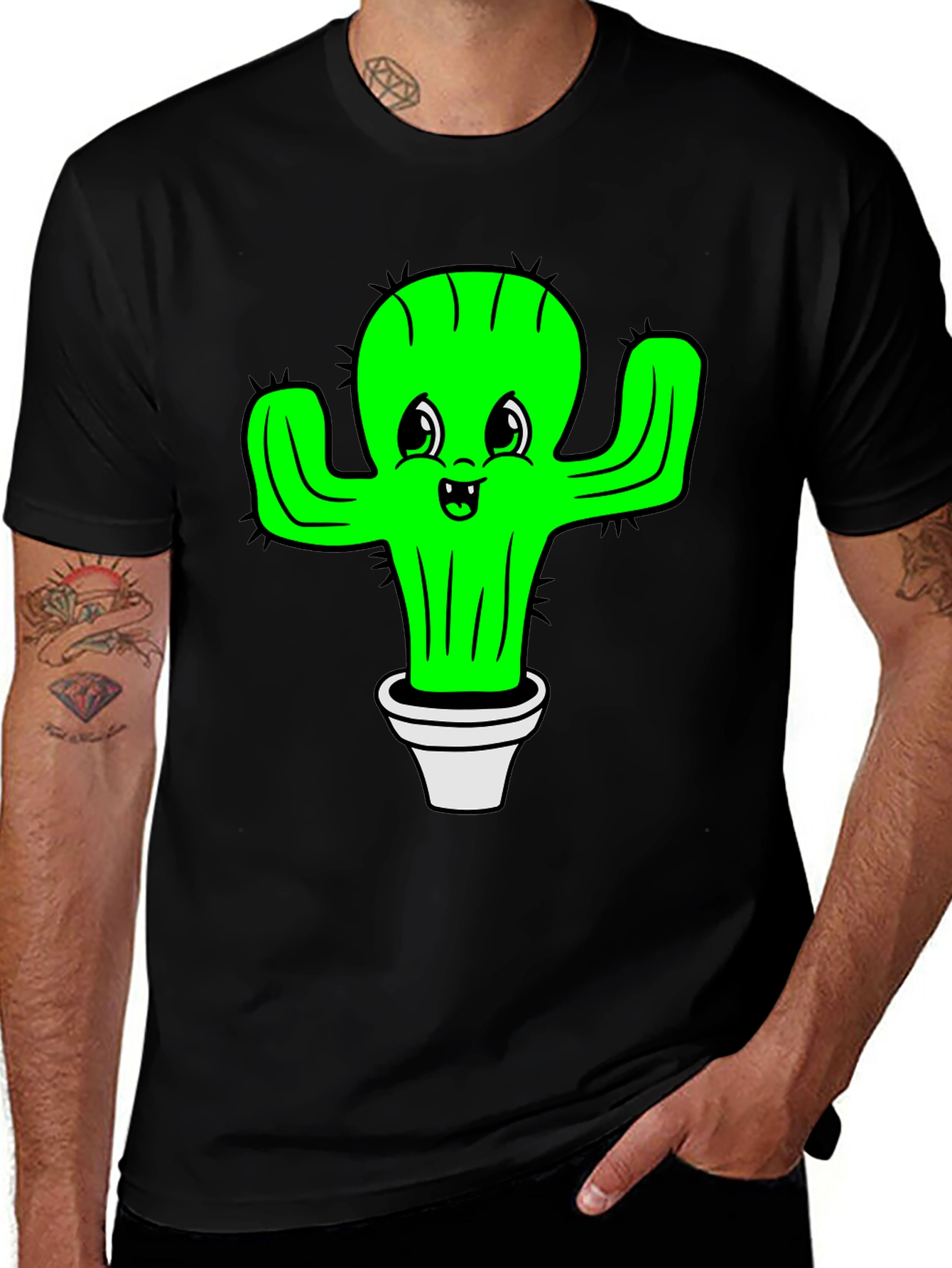 Cactus Graphic Black T-Shirt
