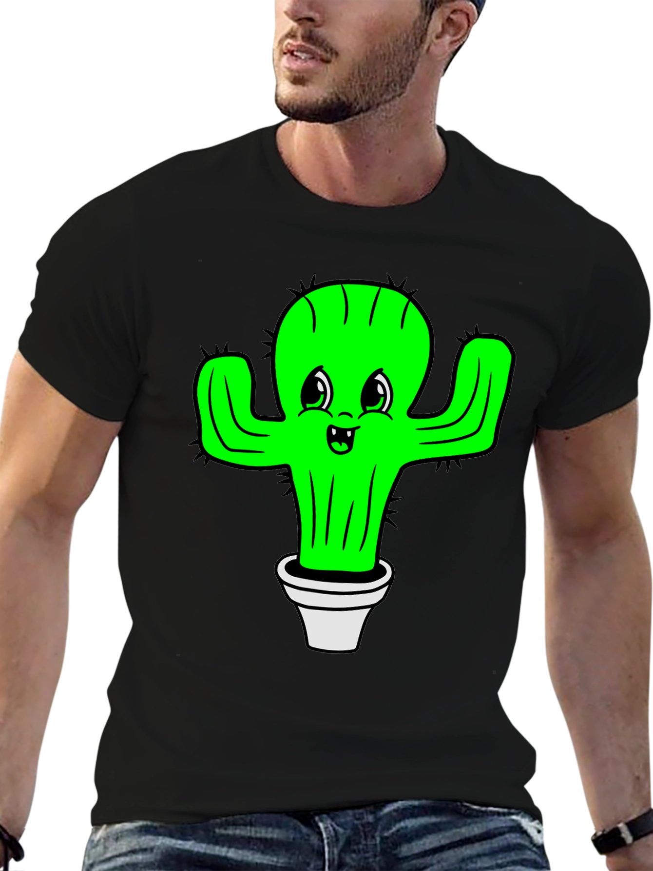 Cactus Graphic Black T-Shirt