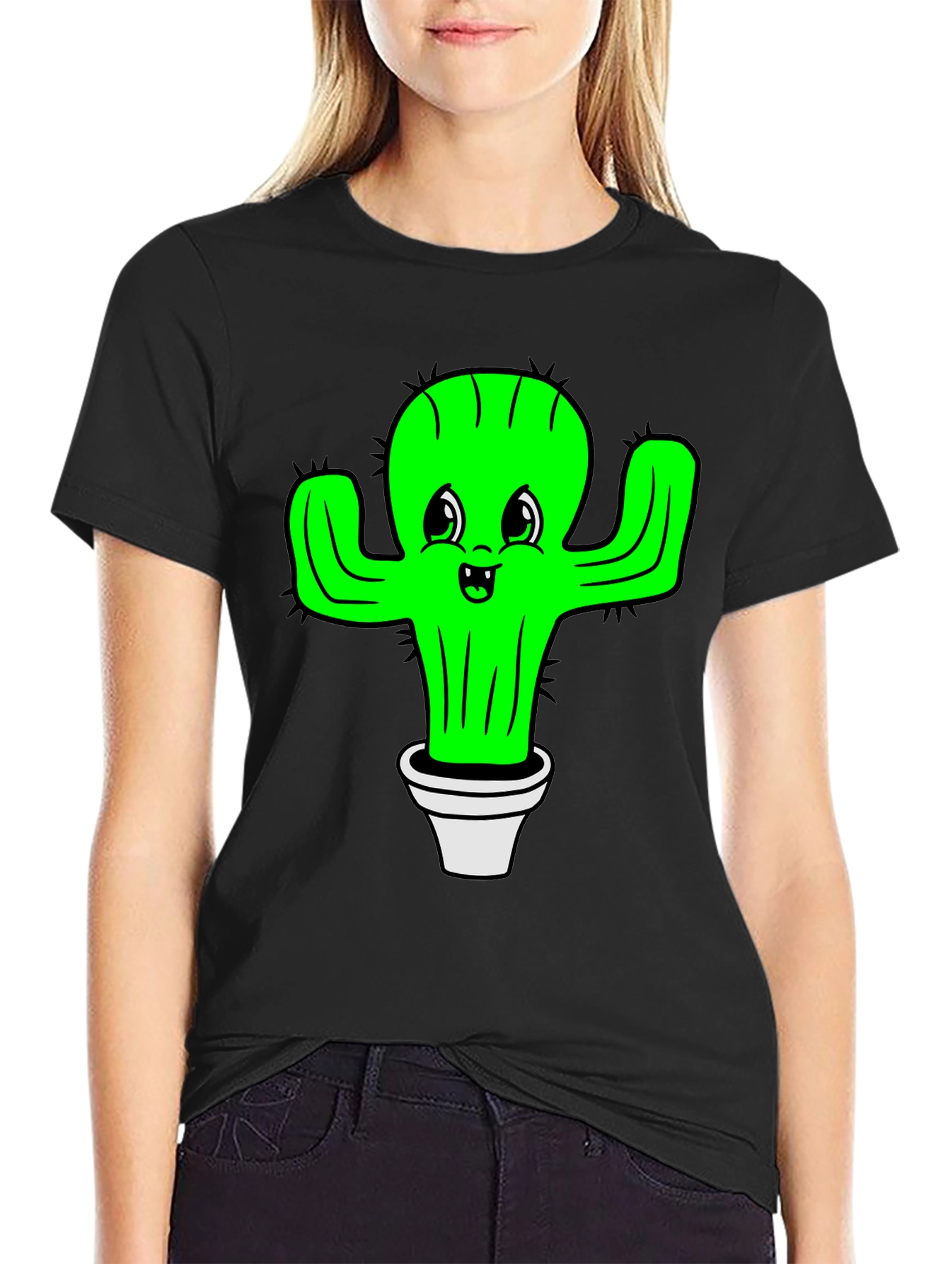 Cactus Graphic Black T-Shirt