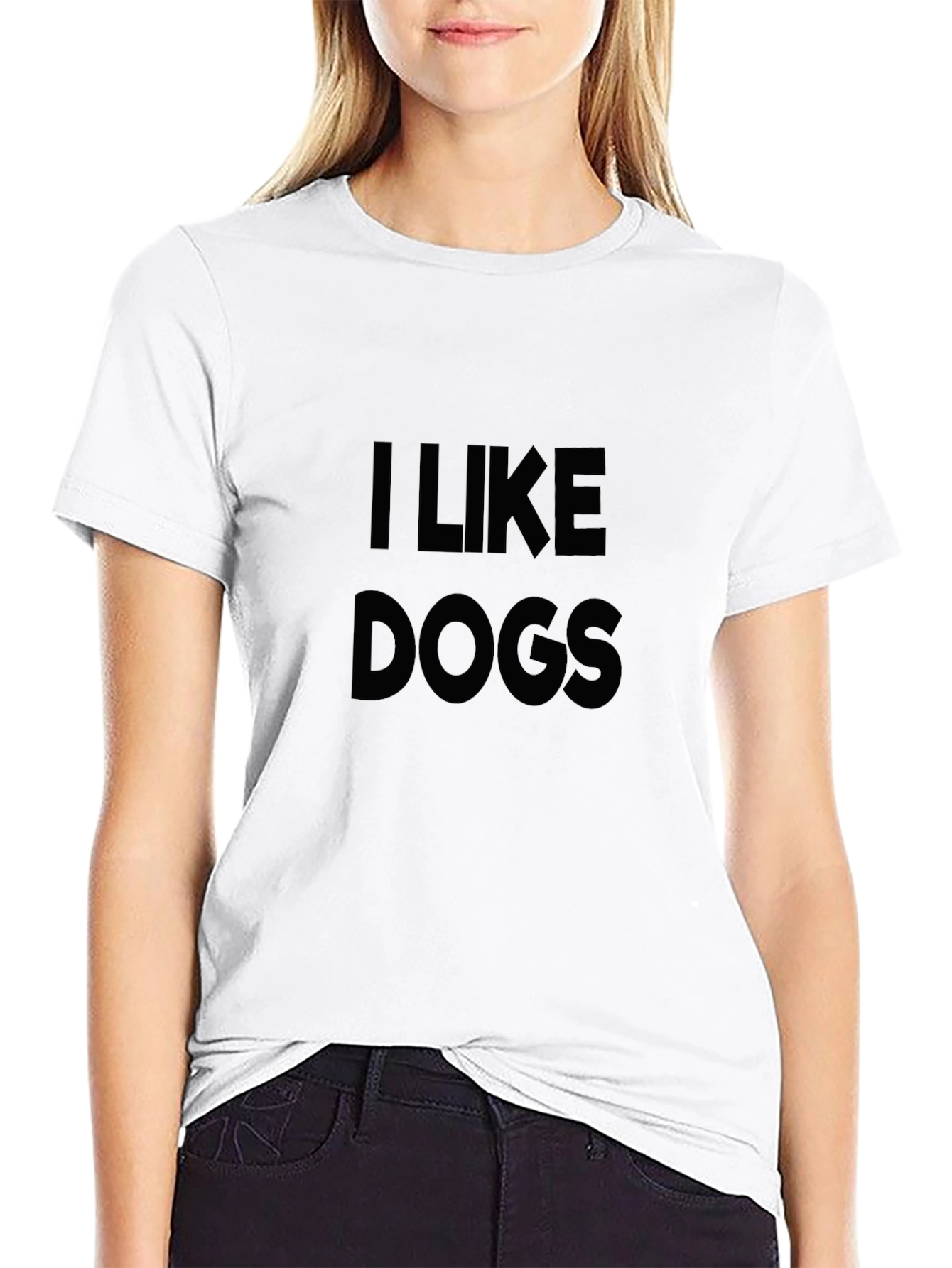 I Like Dogs T-Shirt - Black Cotton Graphic Tee