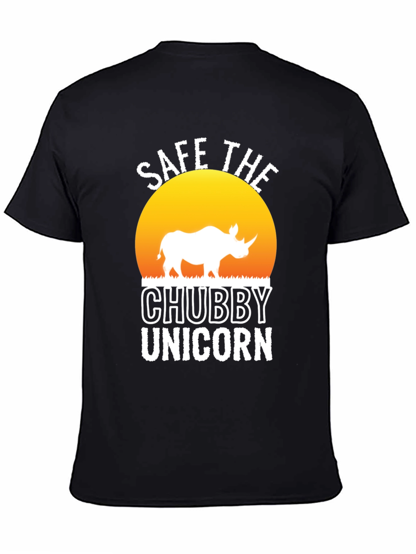 Save the Chubby Unicorn Black T-Shirt