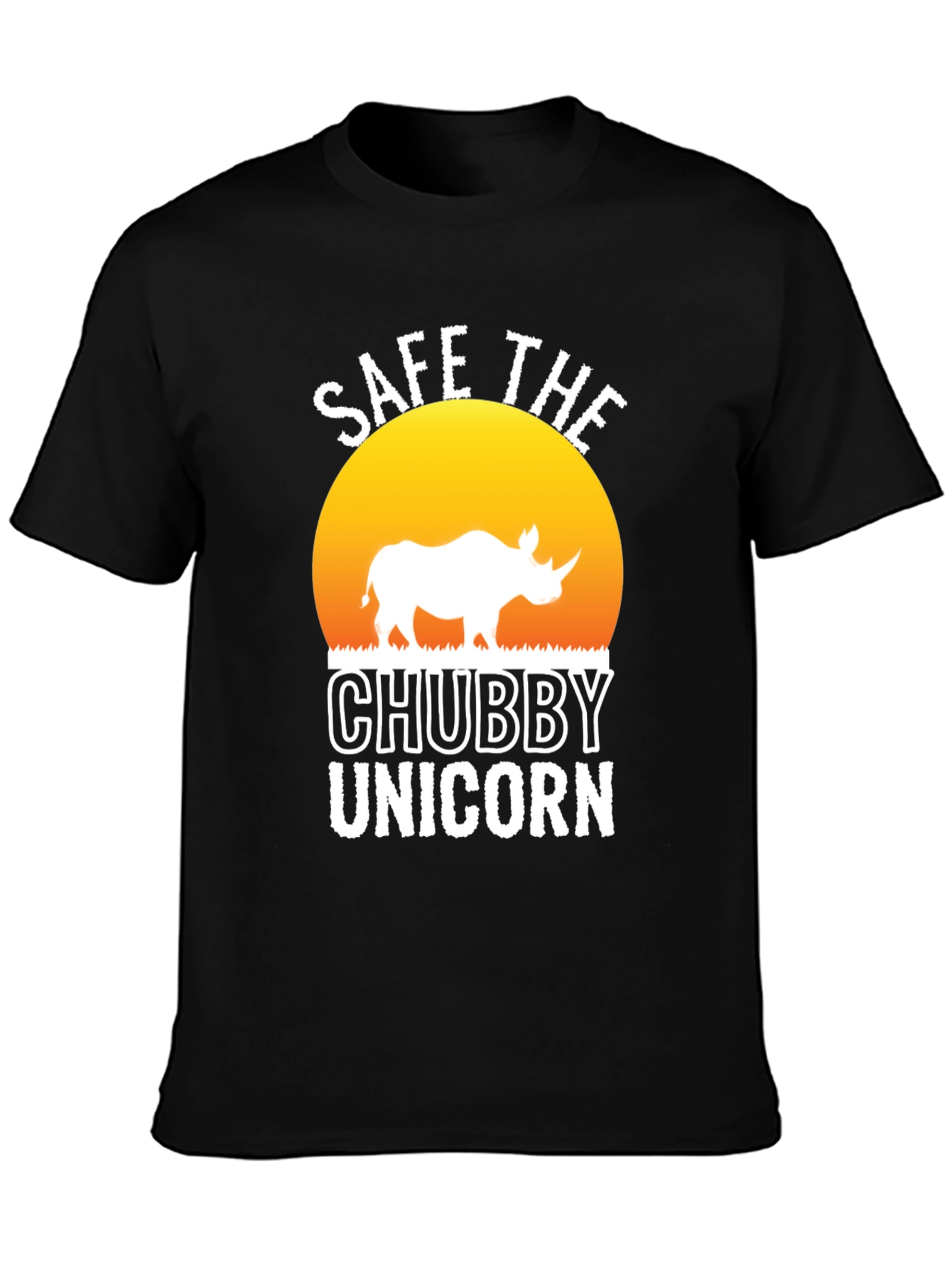 Save the Chubby Unicorn Black T-Shirt