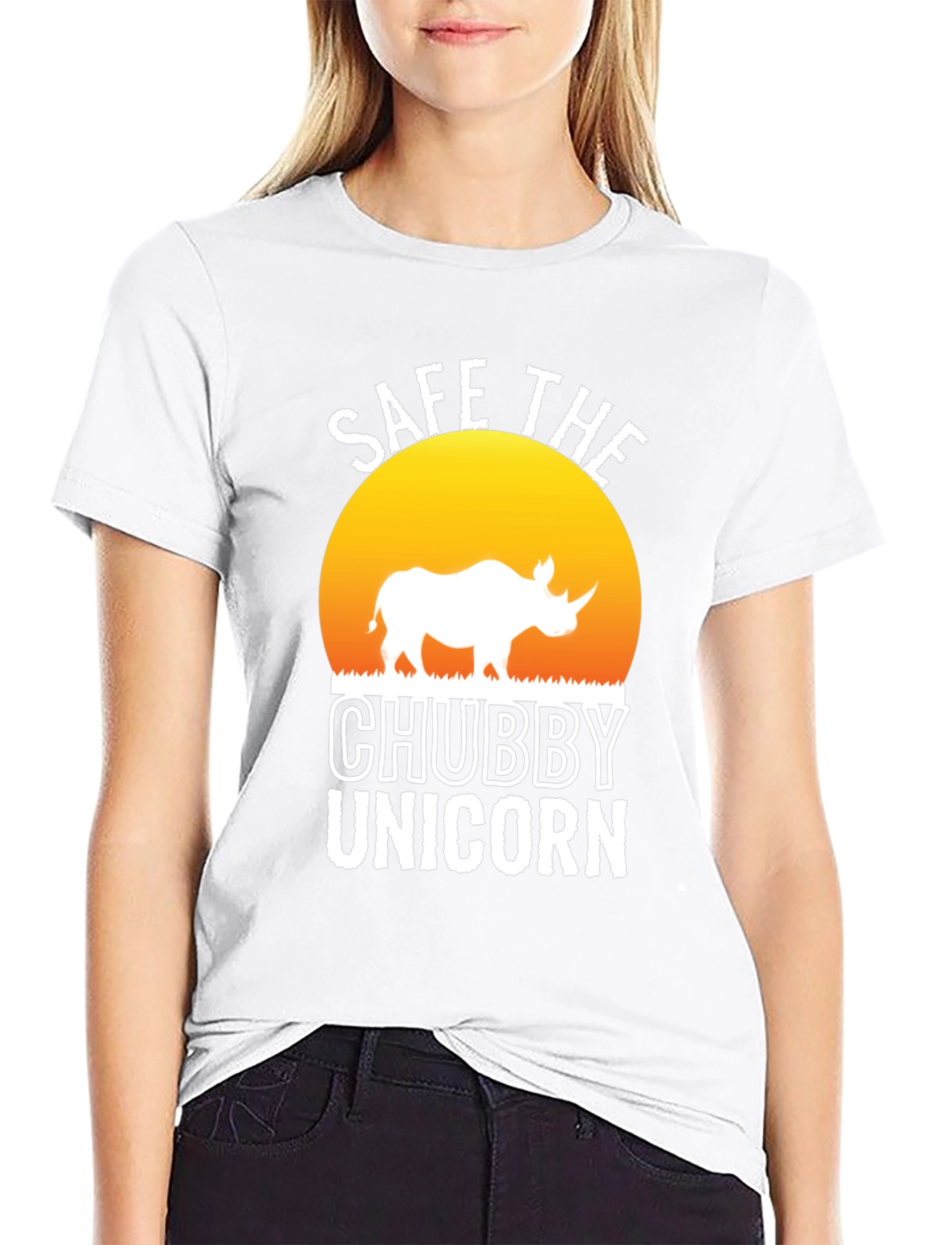 Save the Chubby Unicorn Black T-Shirt