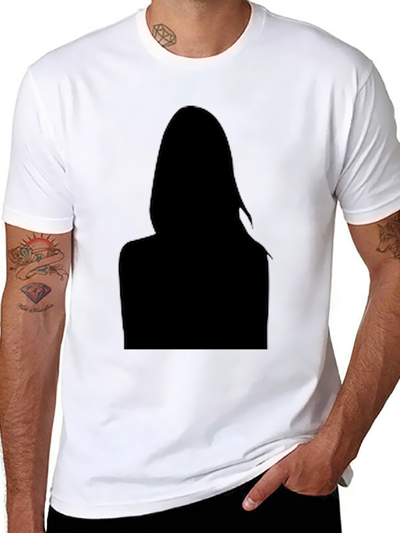 Black Silhouette Graphic Tee - Modern Style