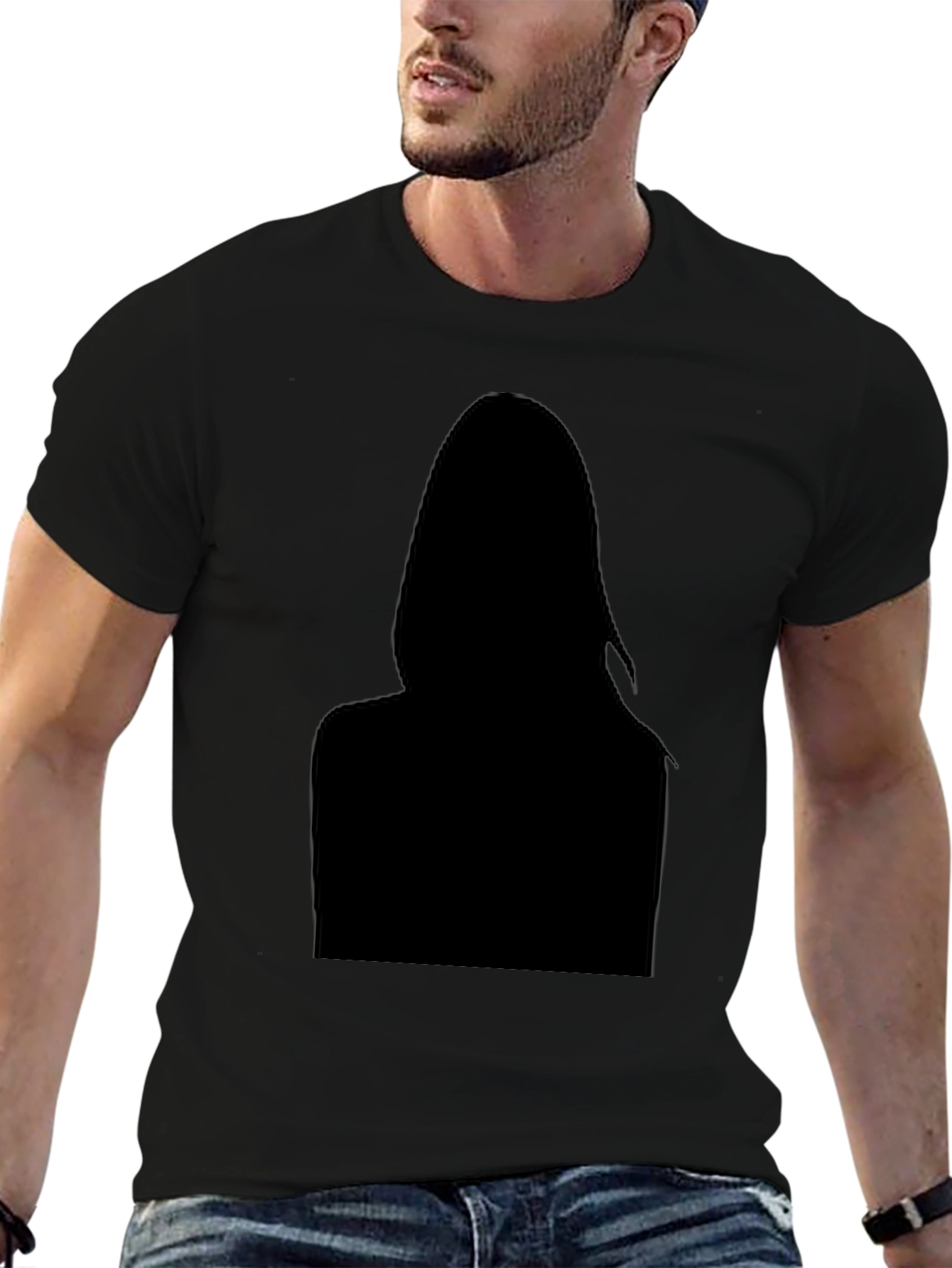 Black Silhouette Graphic Tee - Modern Style