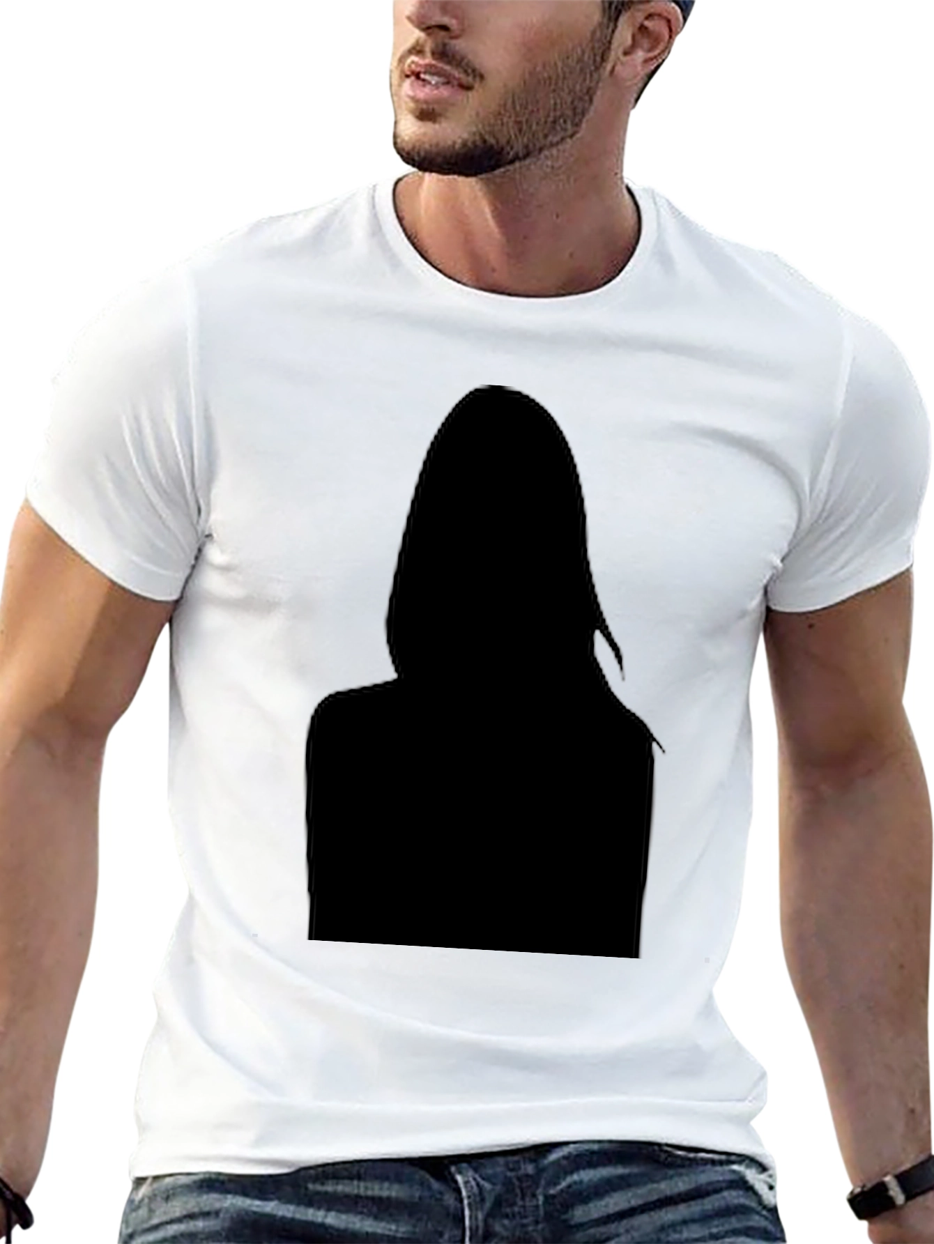 Black Silhouette Graphic Tee - Modern Style