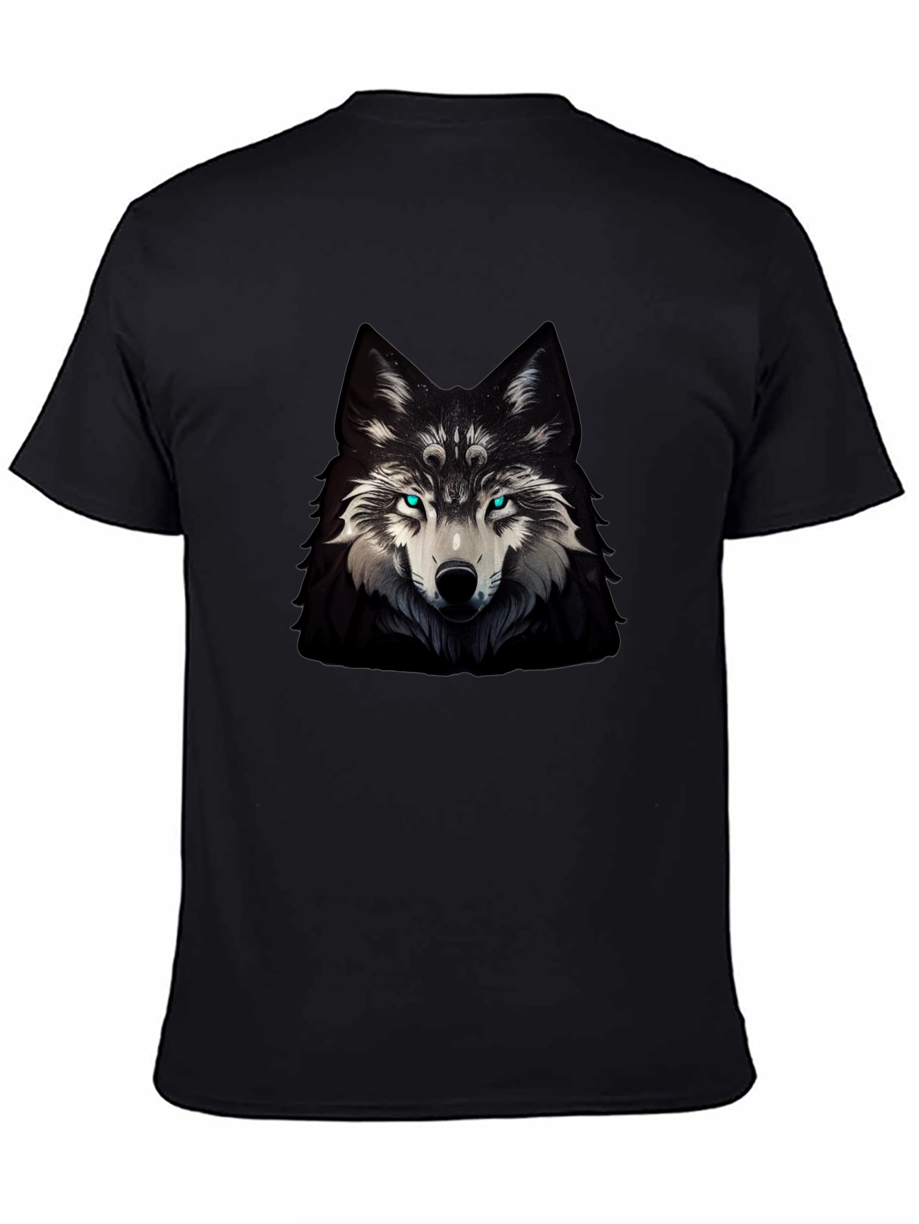 Mystic Wolf Graphic Tee - Mens Black T-Shirt