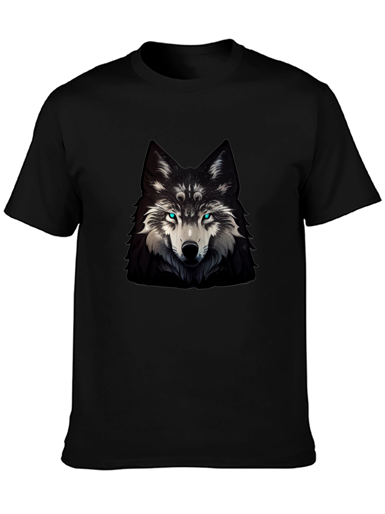 Mystic Wolf Graphic Tee - Mens Black T-Shirt