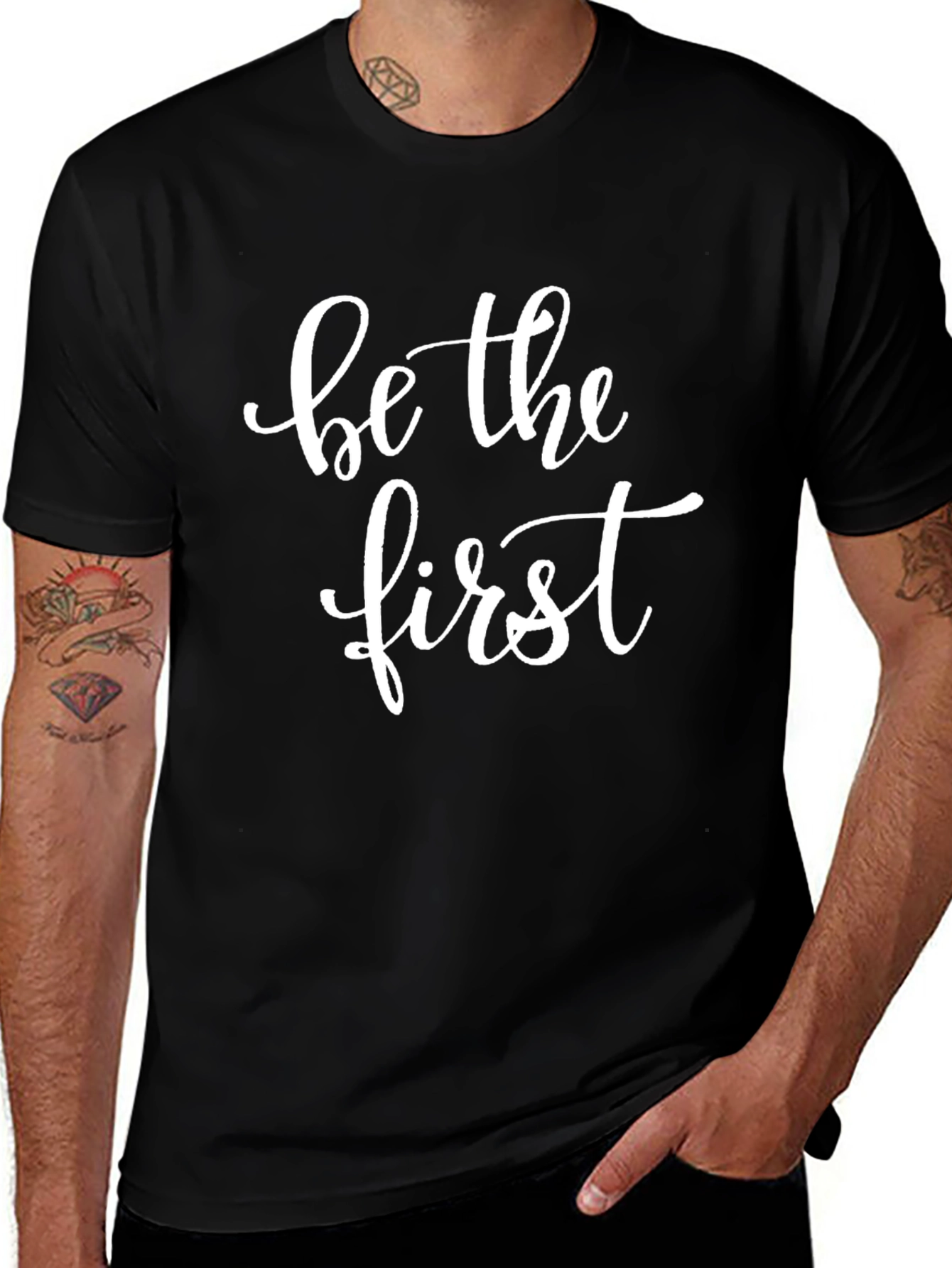 Be The First Graphic Tee - Trendy Black T-Shirt