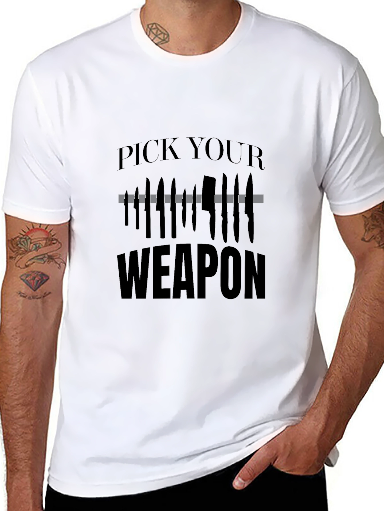 Pick Your Weapon T-Shirt - Edgy Graphic Tee