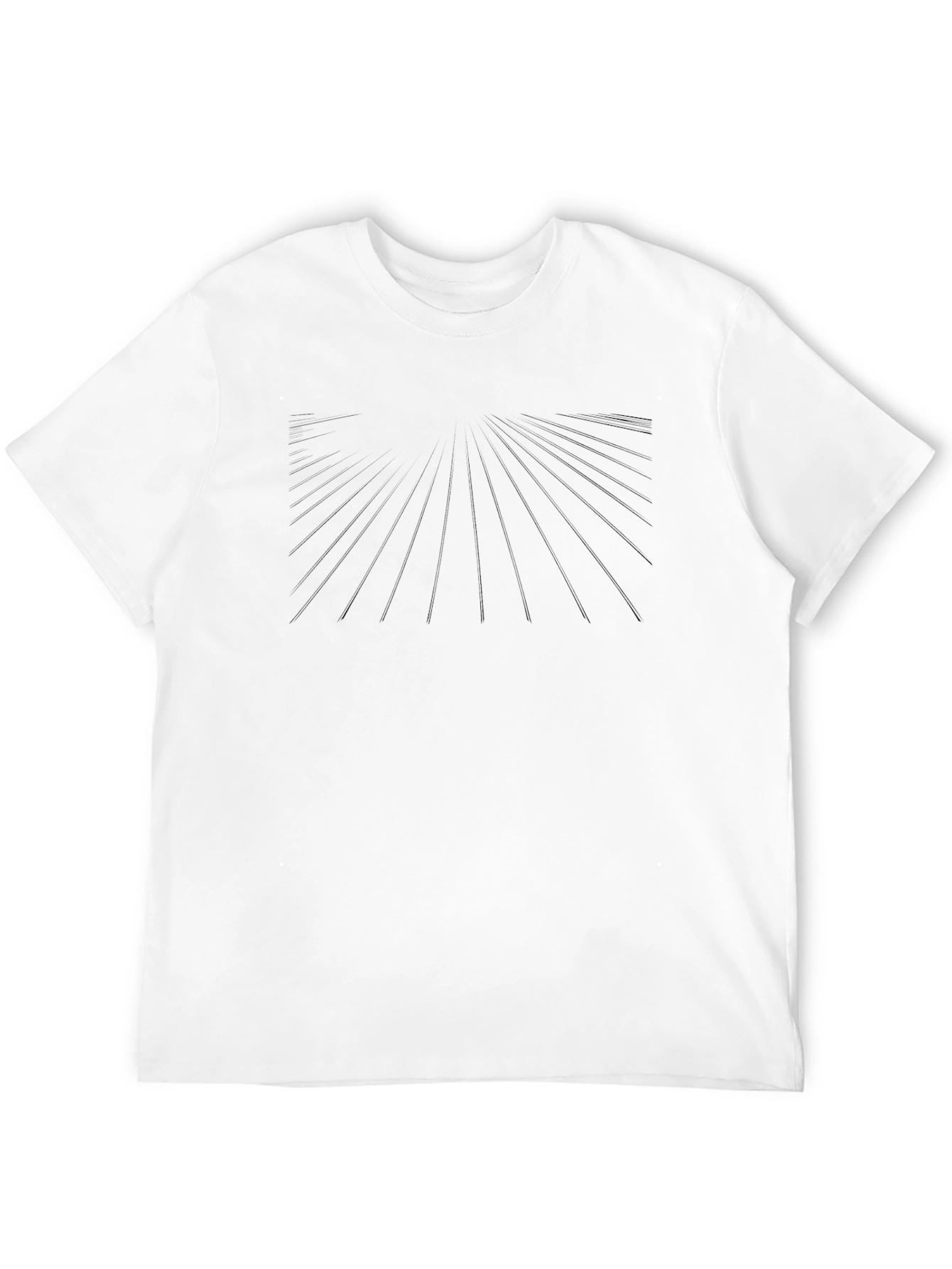 Mens Black Graphic Tee - Abstract Rays Design