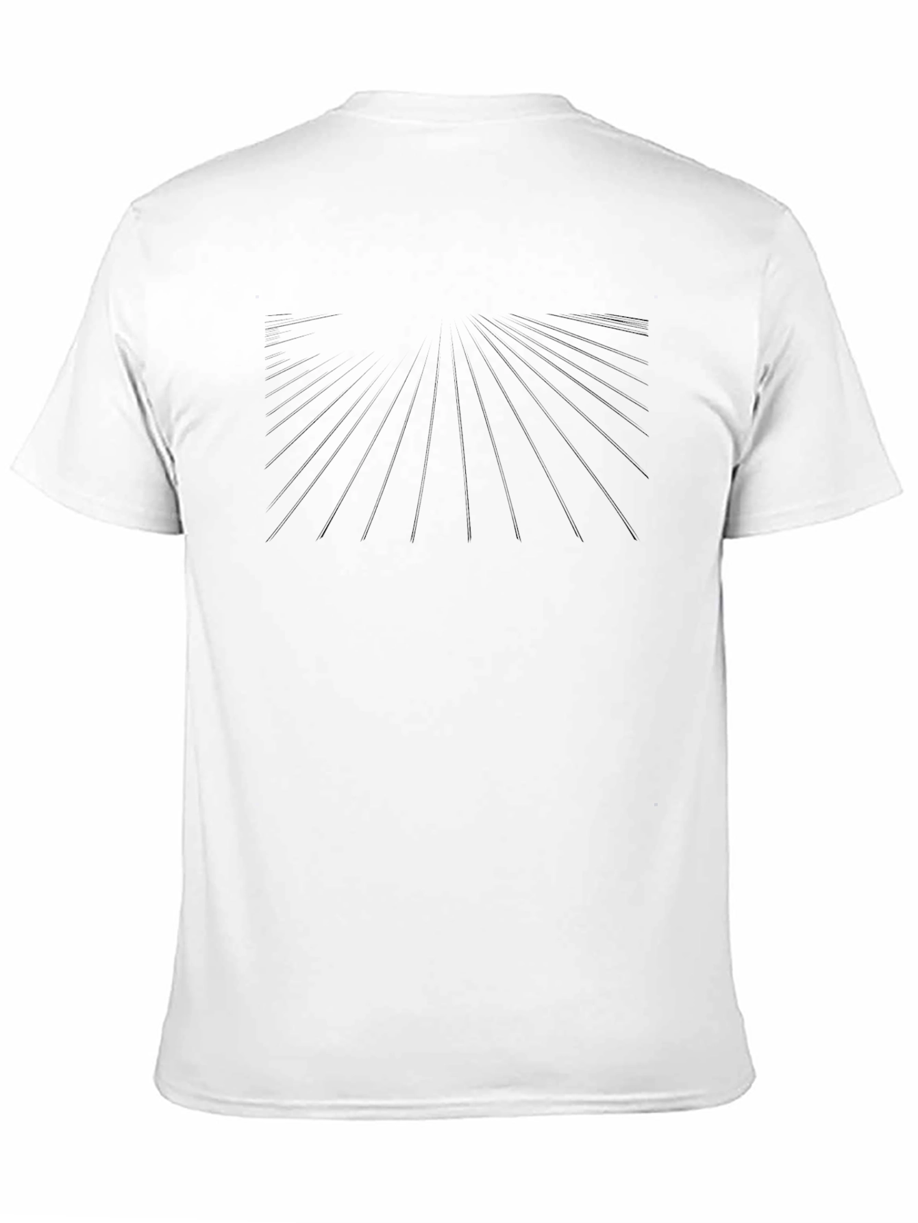 Mens Black Graphic Tee - Abstract Rays Design