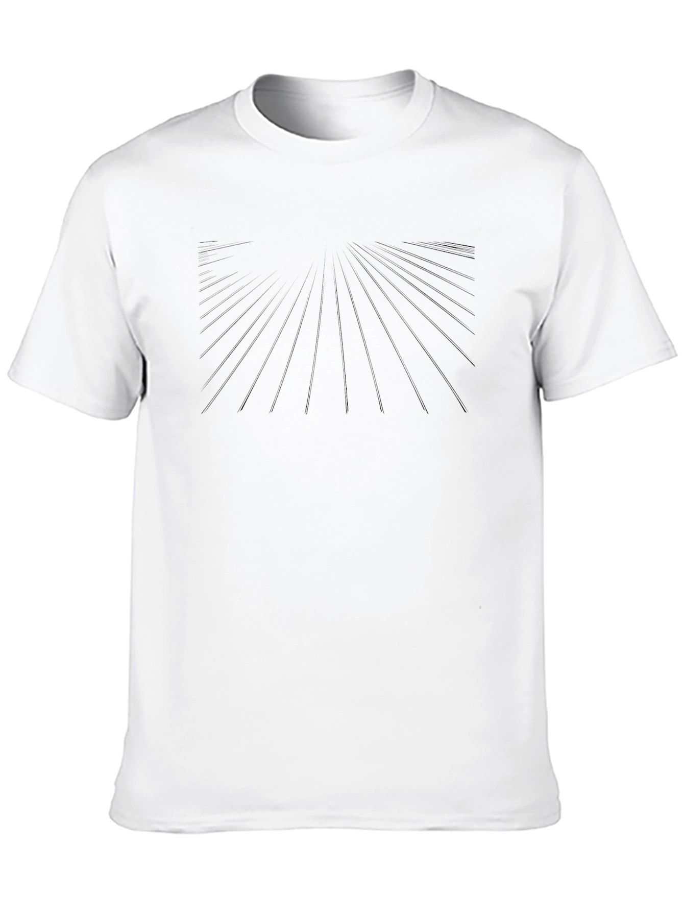 Mens Black Graphic Tee - Abstract Rays Design