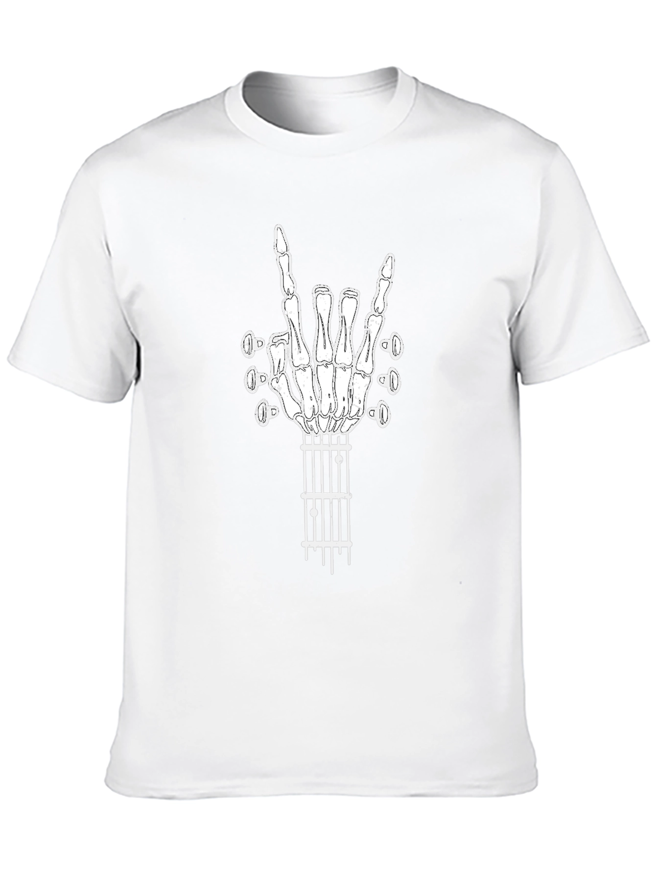 Rock On Guitar Skeleton Hand T-Shirt