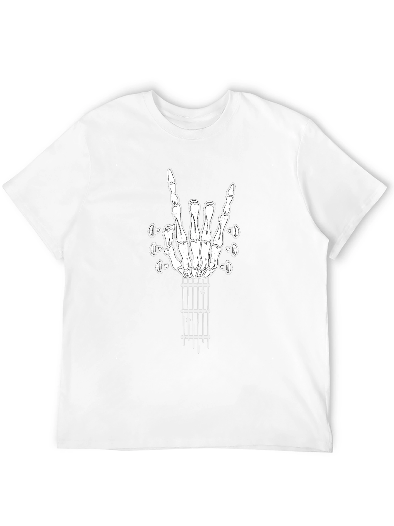 Rock On Guitar Skeleton Hand T-Shirt