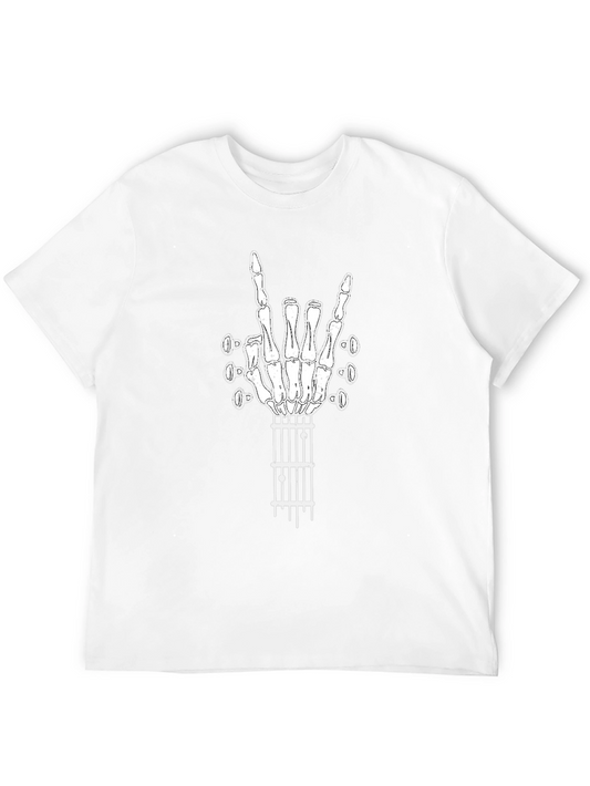 Rock On Guitar Skeleton Hand T-Shirt