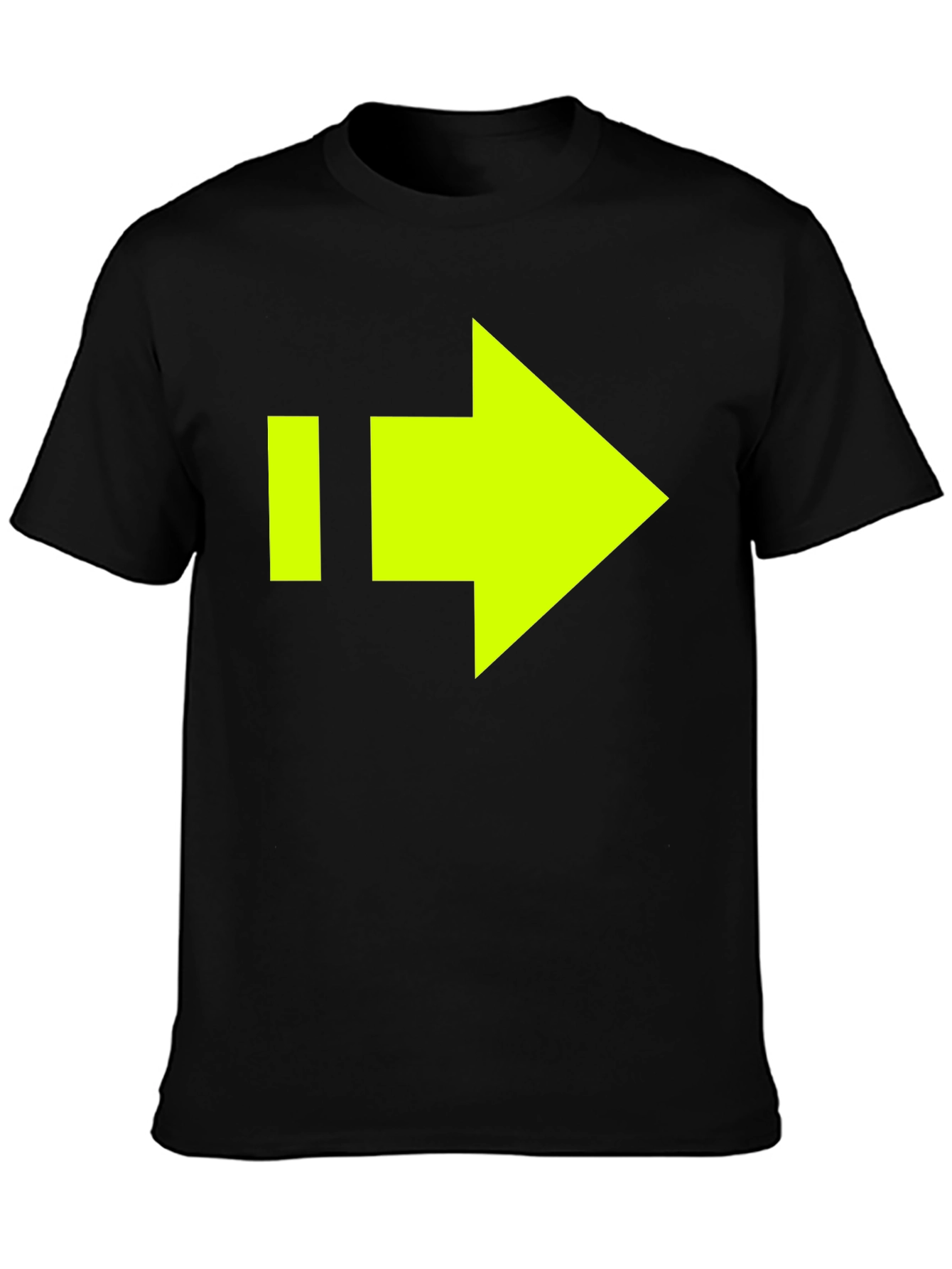 Black T-Shirt with Neon Yellow Arrow Graphic