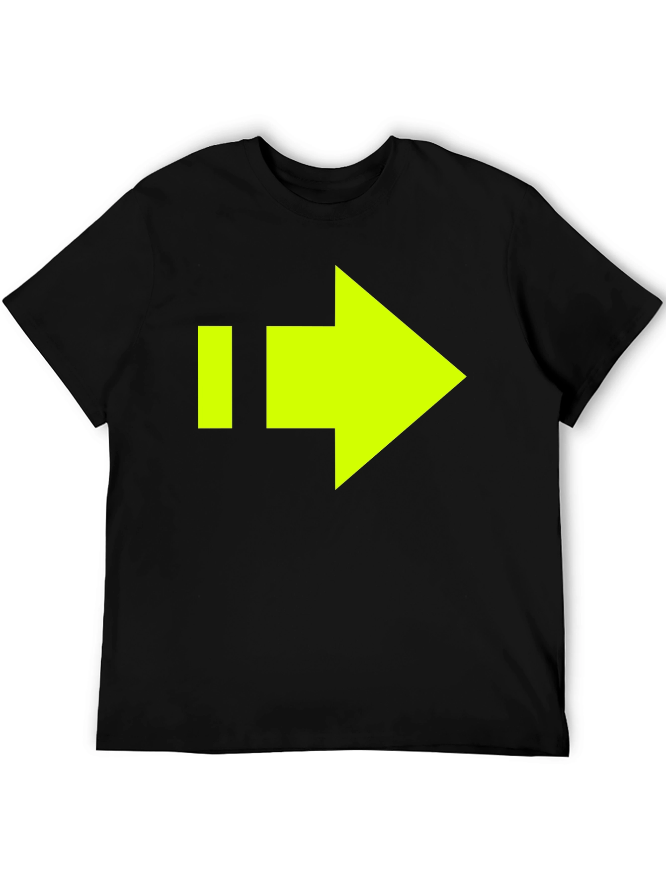 Black T-Shirt with Neon Yellow Arrow Graphic
