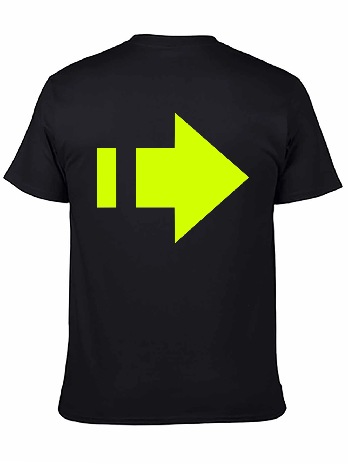 Black T-Shirt with Neon Yellow Arrow Graphic