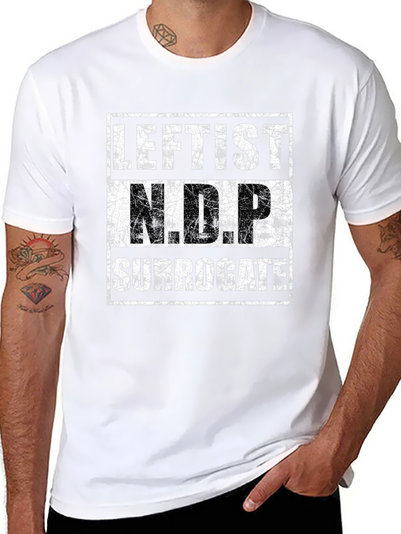Leftist NDP Surrogate T-Shirt - Bold Political Statement Tee