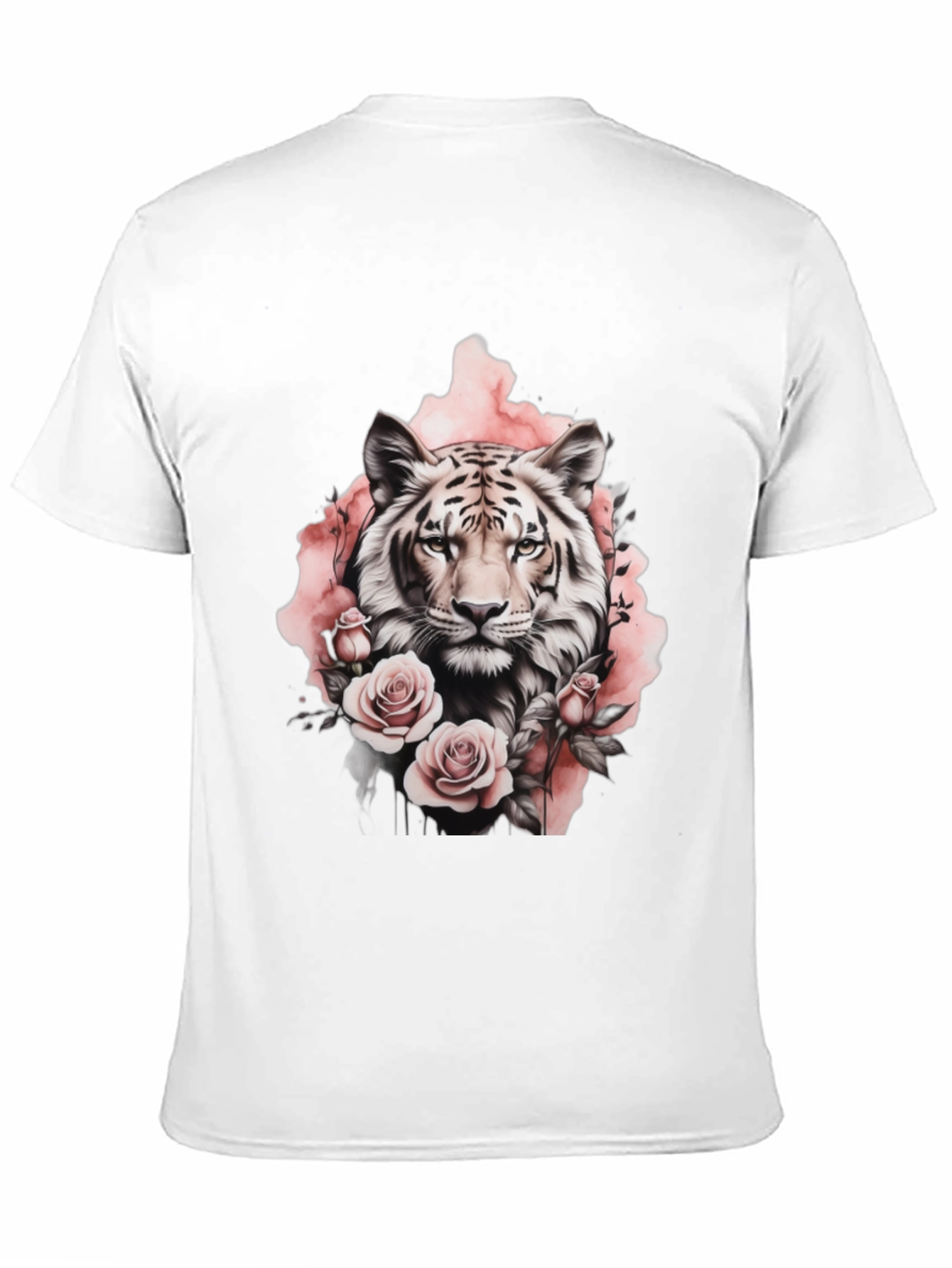 Floral Tiger Graphic Tee - Stylish Black T-Shirt
