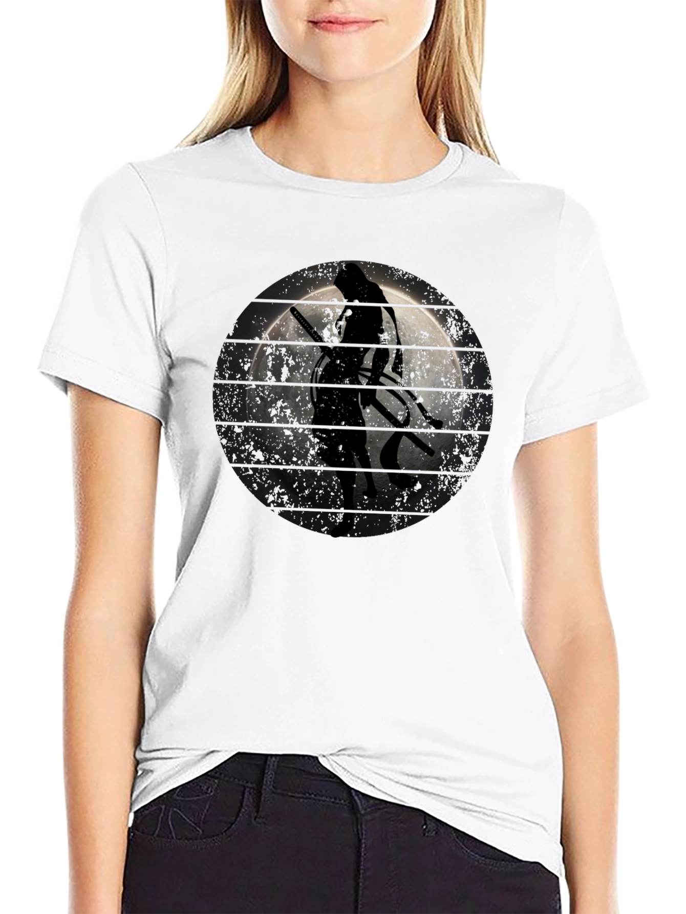 Ninja Silhouette T-Shirt - Moon Graphic Tee