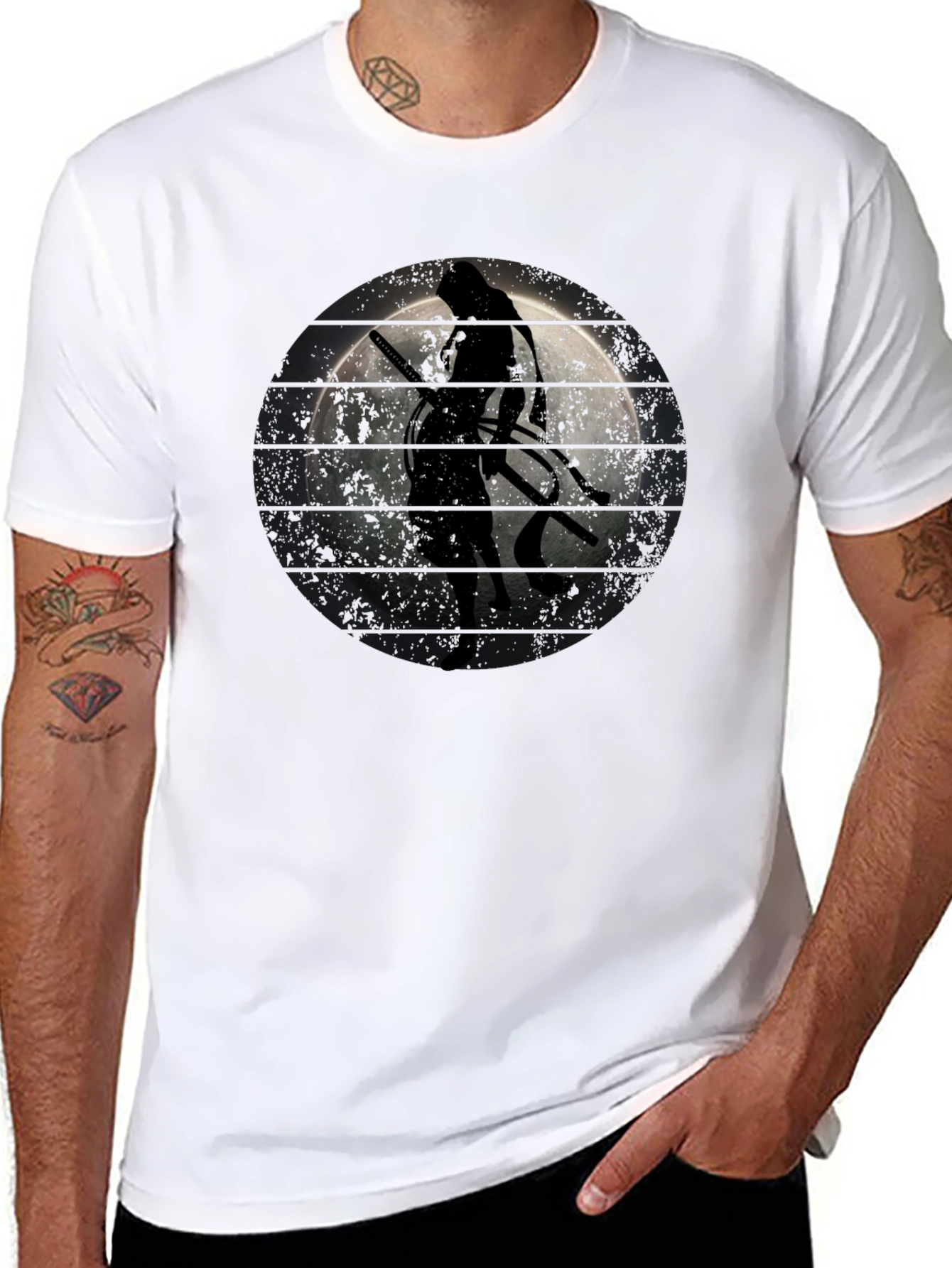 Ninja Silhouette T-Shirt - Moon Graphic Tee