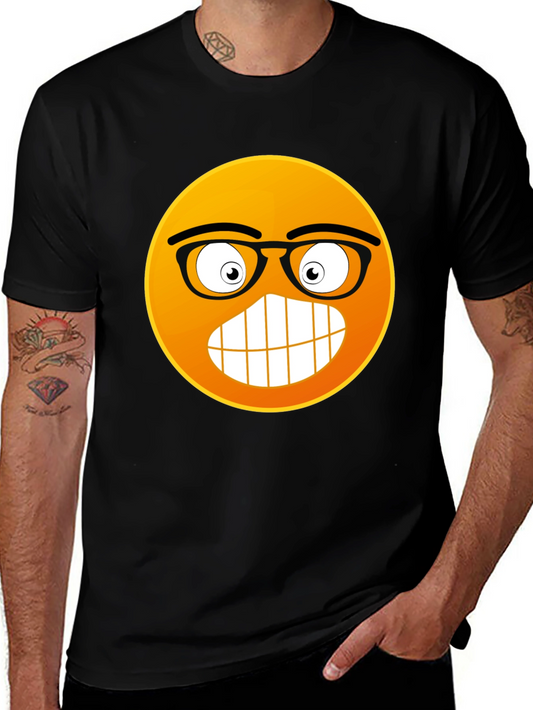 Nerdy Emoji Black T-Shirt: Express Yourself!