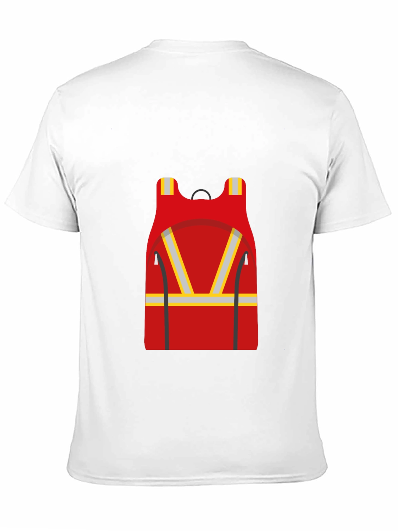 Red Safety Vest Graphic Black T-Shirt