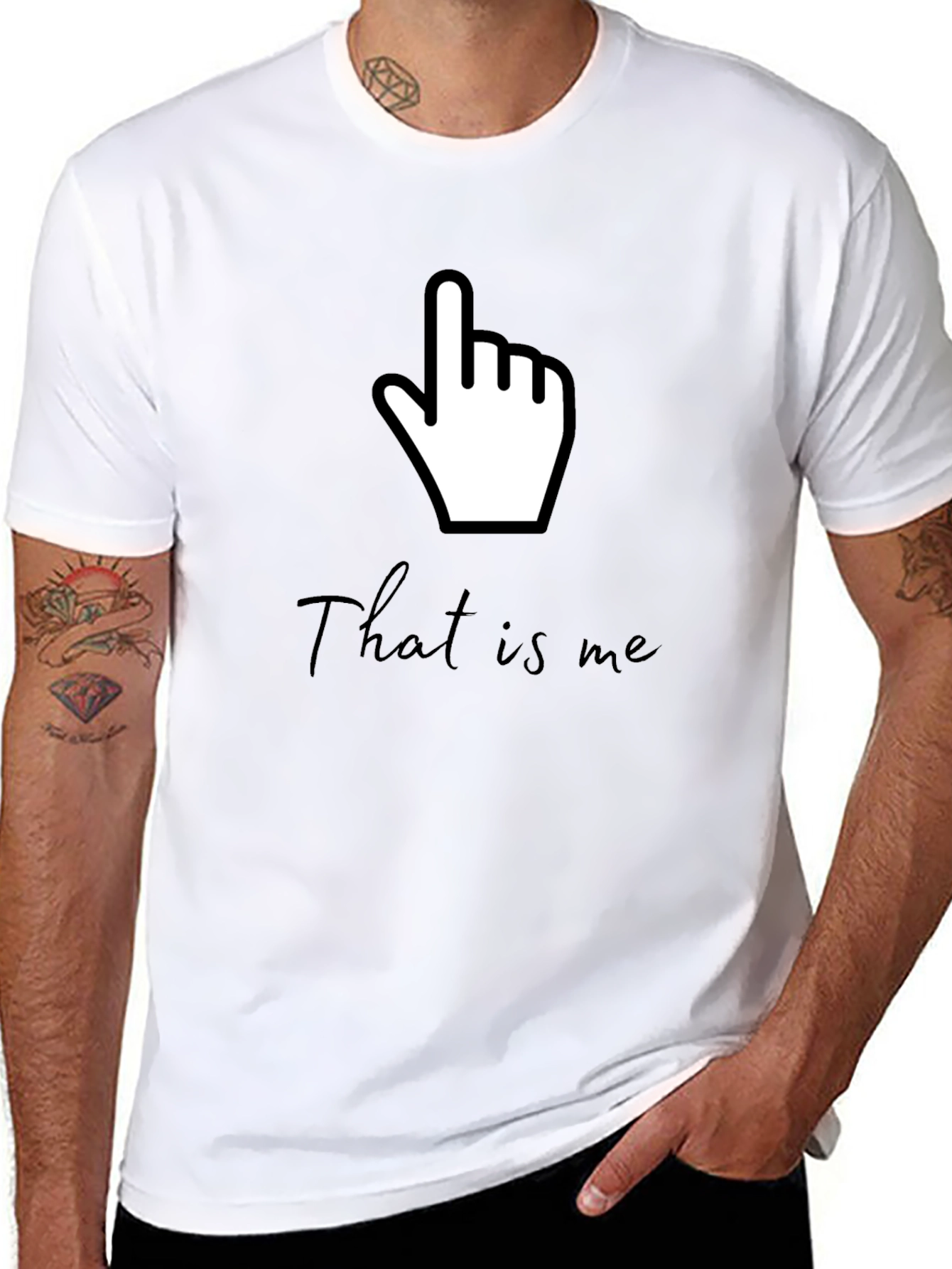 Funny That Is Me Pointing Hand Gesture Graphic Tee