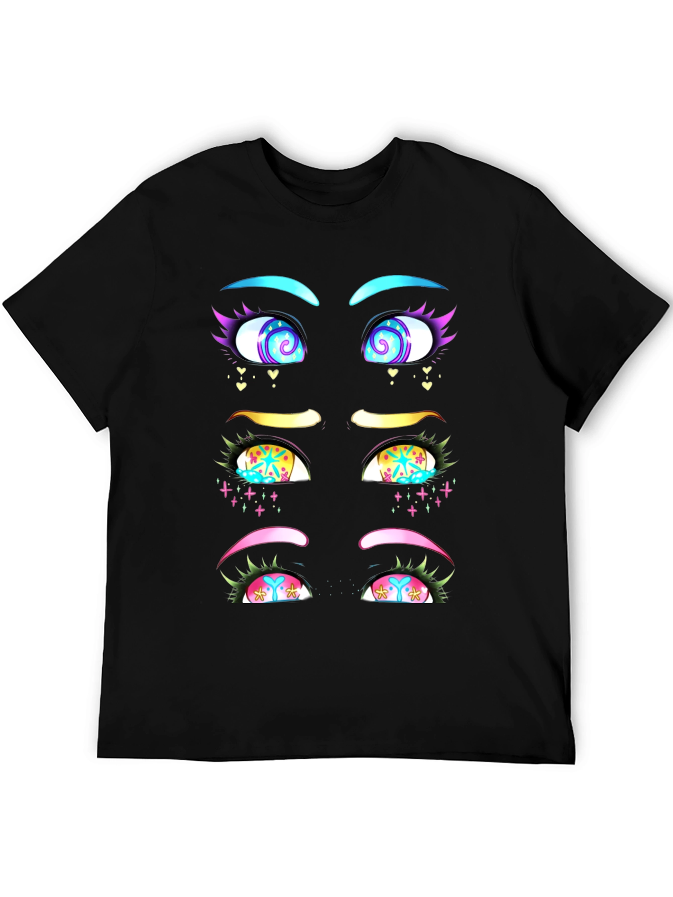 Eye-Catching Graphic T-Shirt: Anime Style Eyes Design