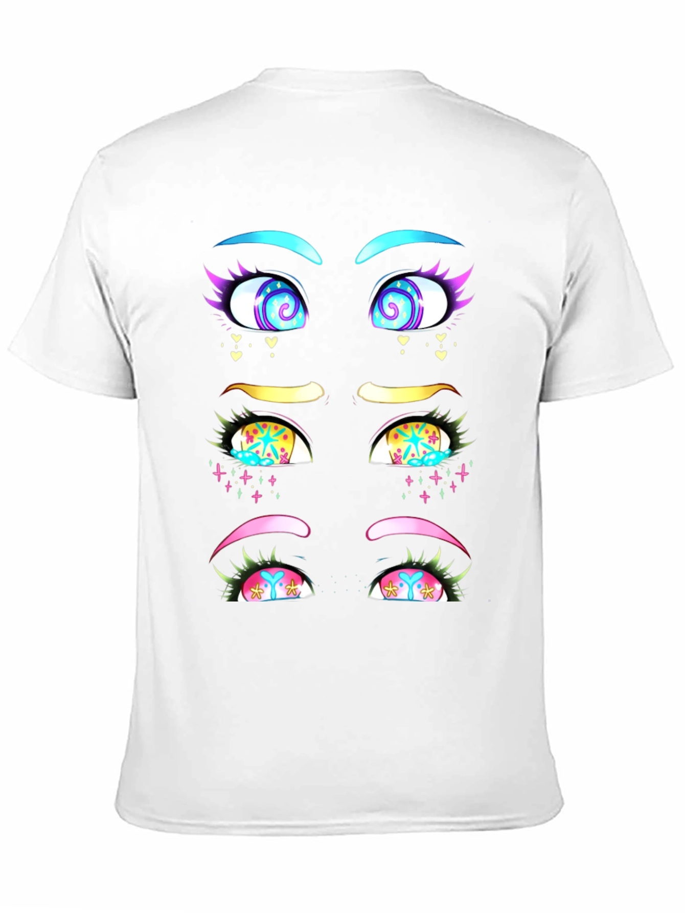Eye-Catching Graphic T-Shirt: Anime Style Eyes Design